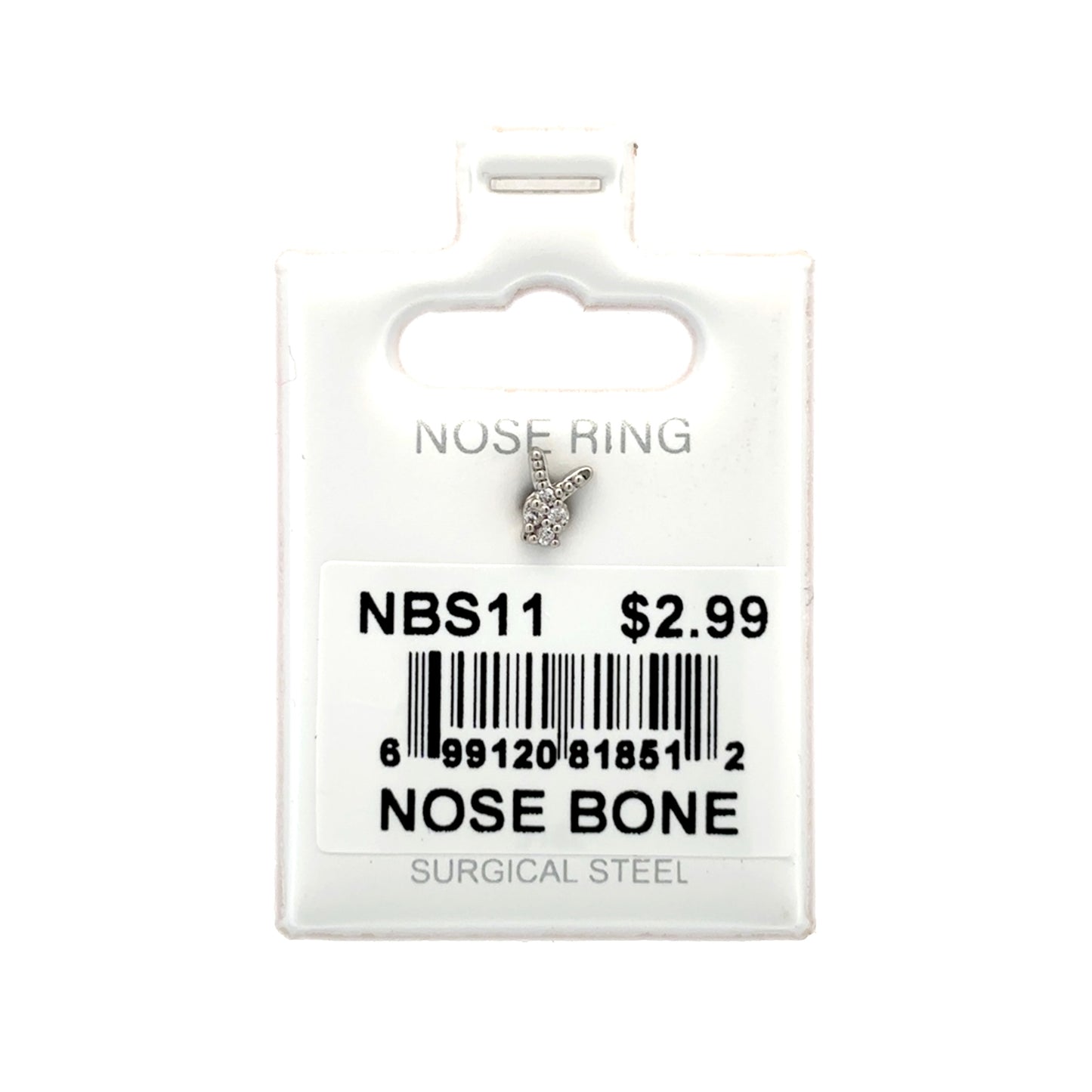 Stainless Steel Nose Ring - Bone #11