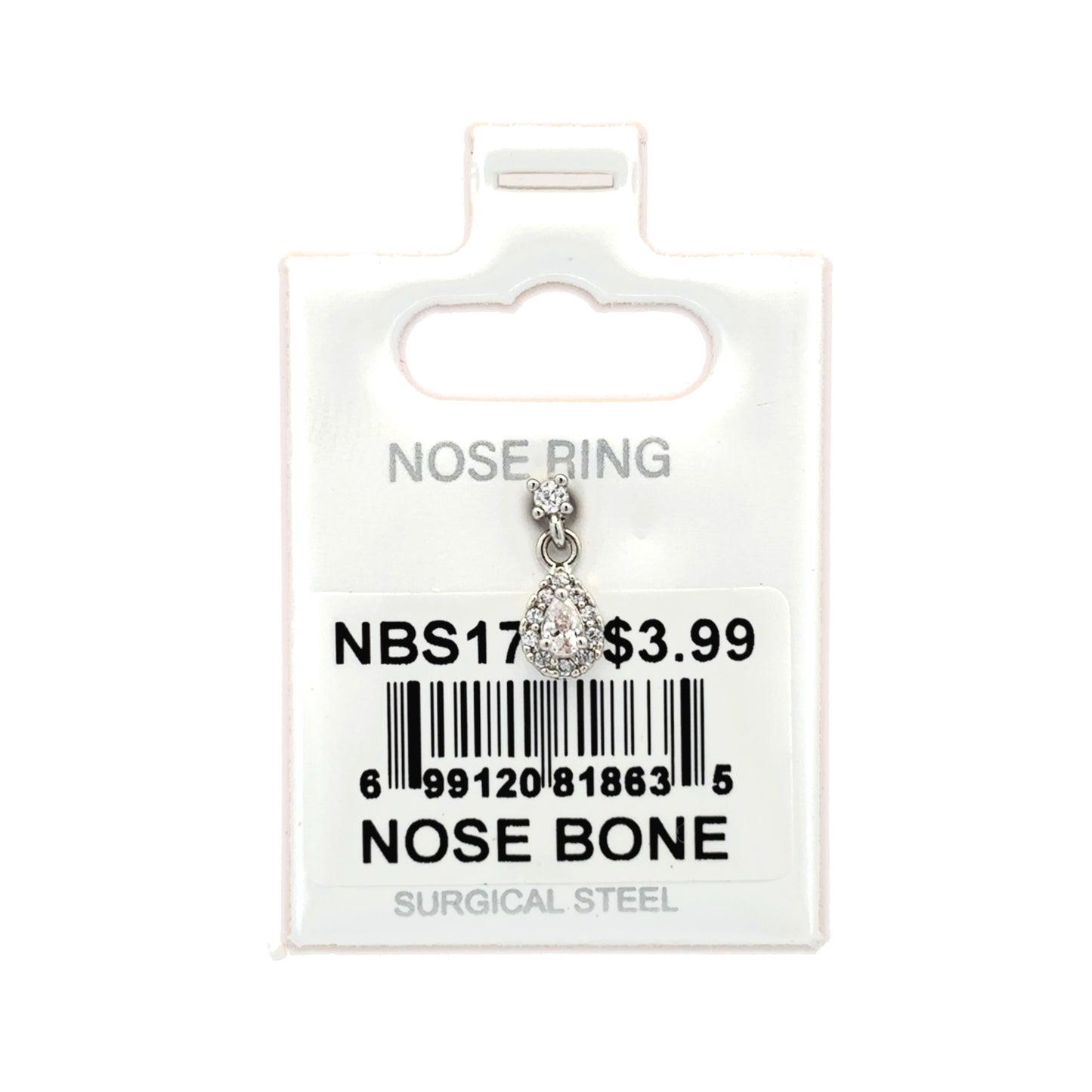 Stainless Steel Nose Ring - Bone #17