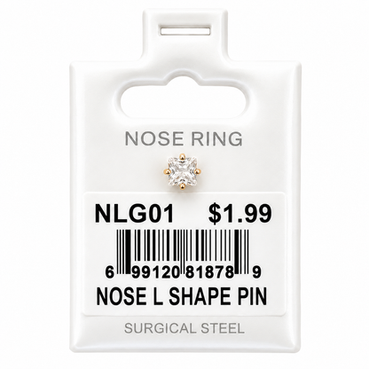 Stainless Steel Nose Ring - " L" Pin #01