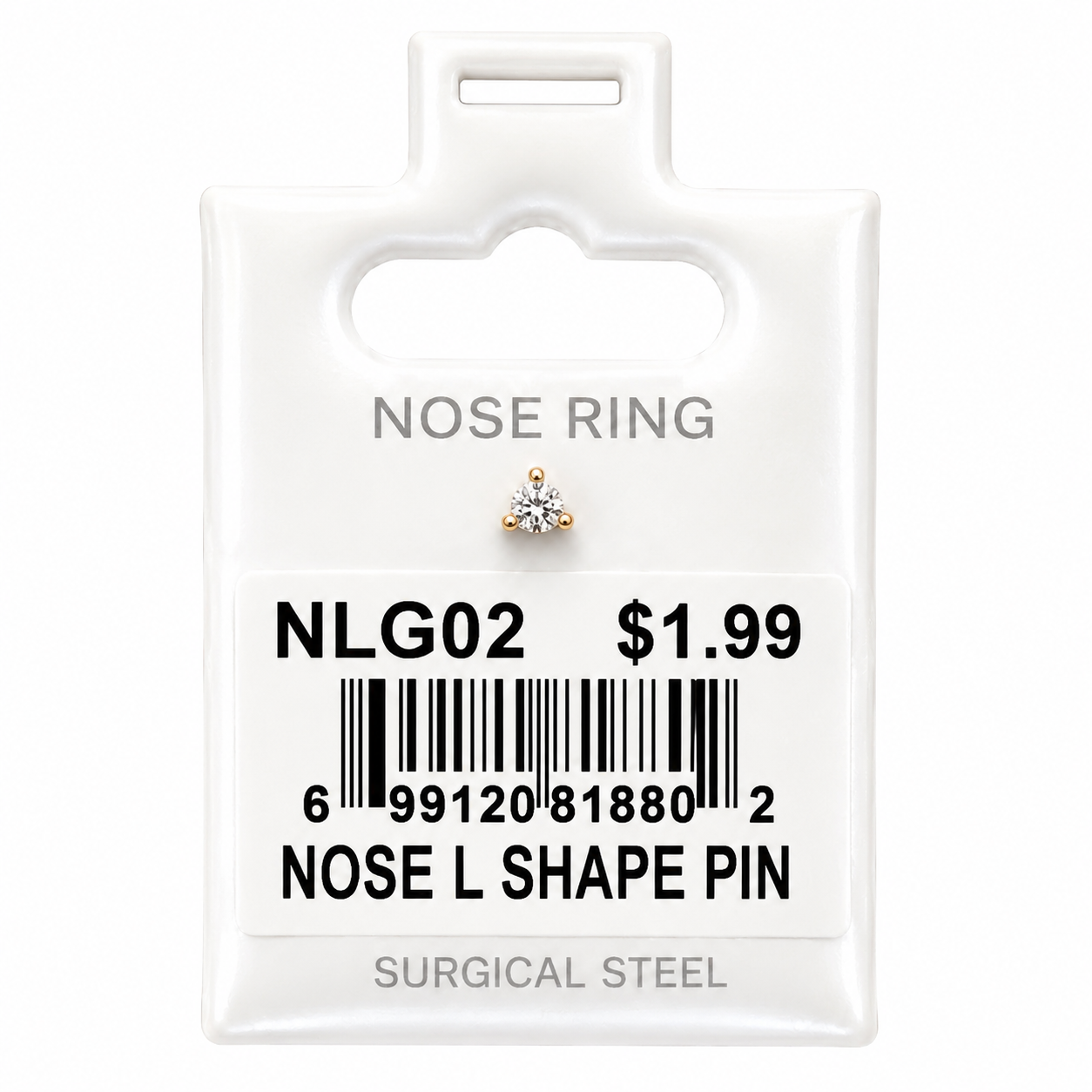 Stainless Steel Nose Ring - " L" Pin #02
