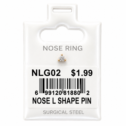 Stainless Steel Nose Ring - " L" Pin #02