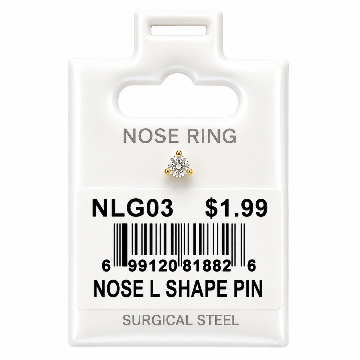 Stainless Steel Nose Ring - " L" Pin #03