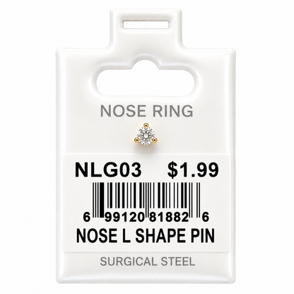 Stainless Steel Nose Ring - " L" Pin #03