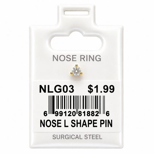 Stainless Steel Nose Ring - " L" Pin #03