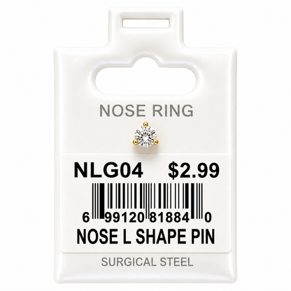 Stainless Steel Nose Ring - " L" Pin #04
