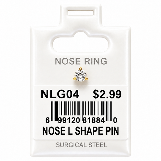 Stainless Steel Nose Ring - " L" Pin #04