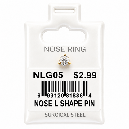 Stainless Steel Nose Ring - " L" Pin #05