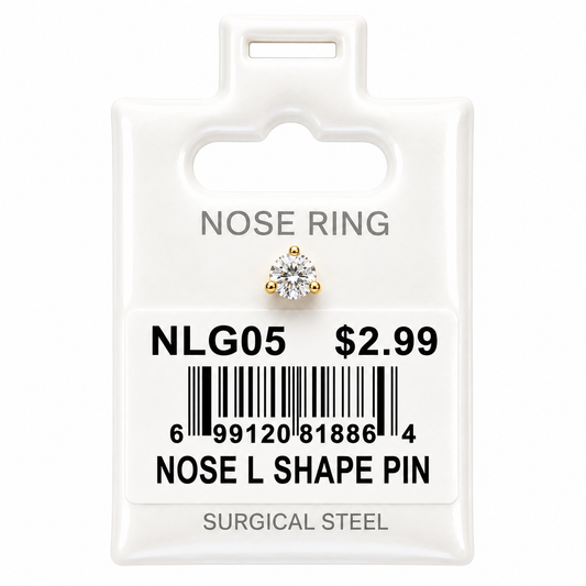 Stainless Steel Nose Ring - " L" Pin #05