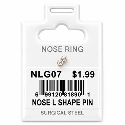 Stainless Steel Nose Ring - " L" Pin #07