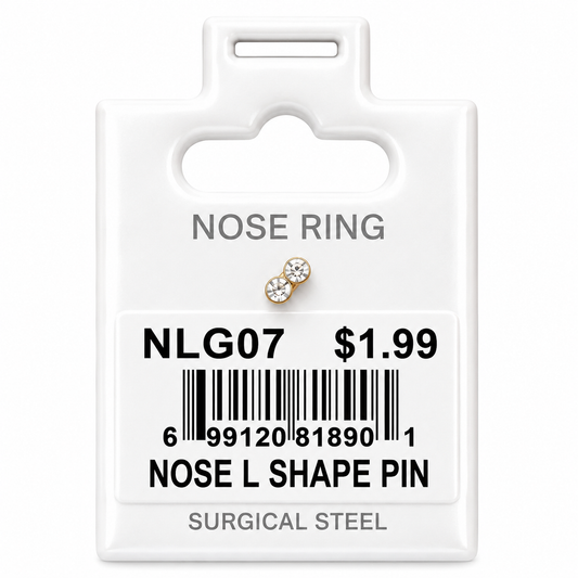 Stainless Steel Nose Ring - " L" Pin #07