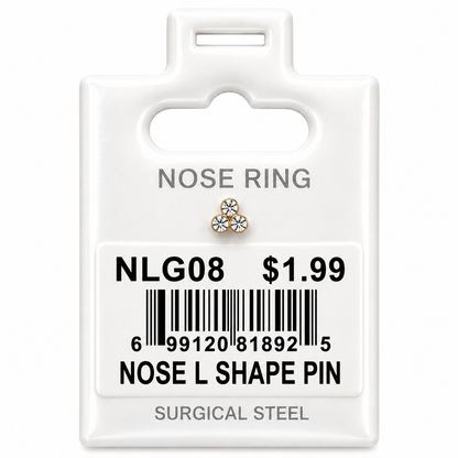 Stainless Steel Nose Ring - " L" Pin #08