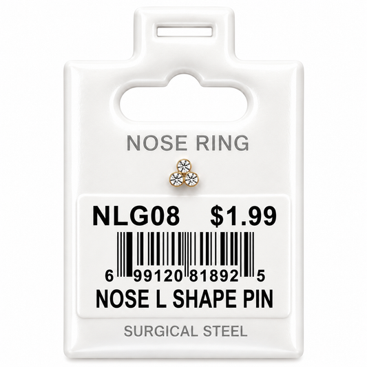 Stainless Steel Nose Ring - " L" Pin #08