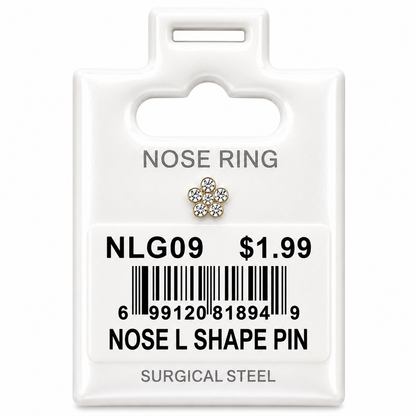 Stainless Steel Nose Ring - " L" Pin #09