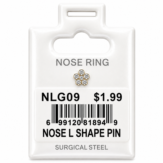 Stainless Steel Nose Ring - " L" Pin #09