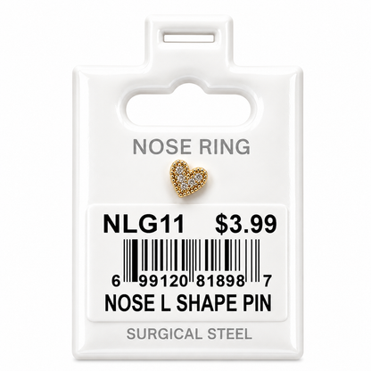 Stainless Steel Nose Ring - " L" Pin #11