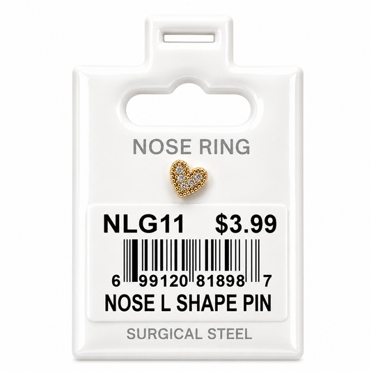Stainless Steel Nose Ring - " L" Pin #11