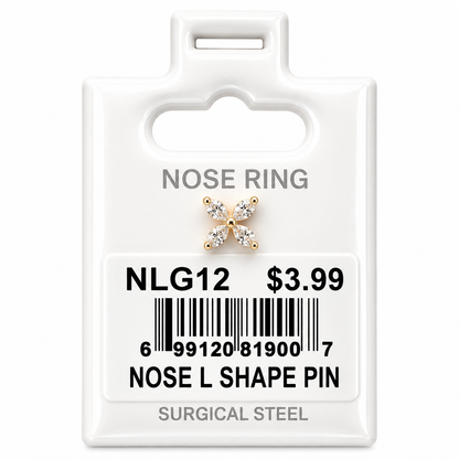 Stainless Steel Nose Ring - " L" Pin #12