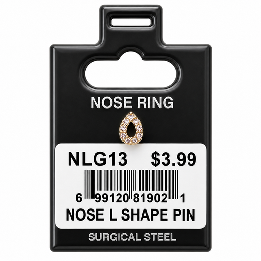 Stainless Steel Nose Ring - " L" Pin #13
