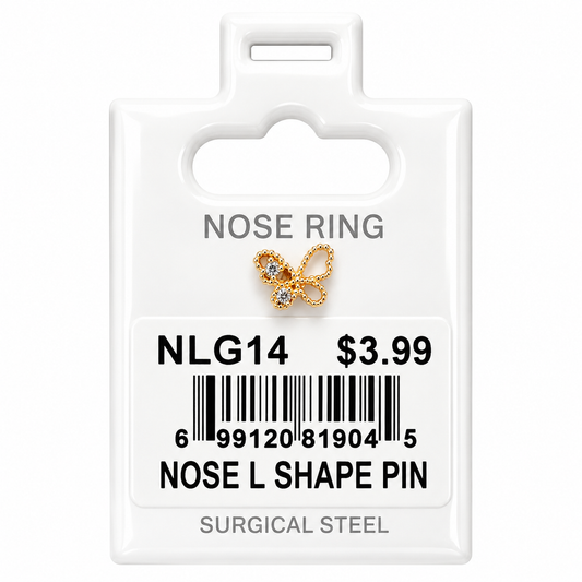 Stainless Steel Nose Ring - " L" Pin #14
