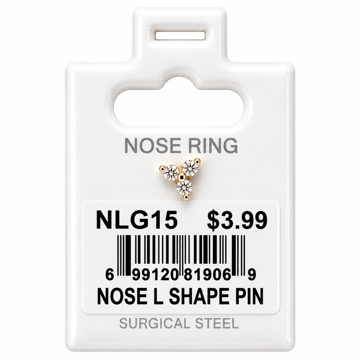 Stainless Steel Nose Ring - " L" Pin #15