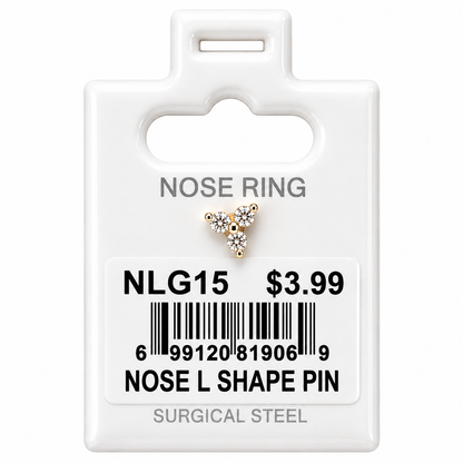 Stainless Steel Nose Ring - " L" Pin #15