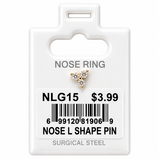 Stainless Steel Nose Ring - " L" Pin #15