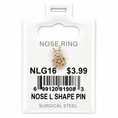 Stainless Steel Nose Ring - " L" Pin #16