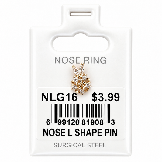 Stainless Steel Nose Ring - " L" Pin #16