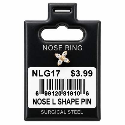 Stainless Steel Nose Ring - " L" Pin #17
