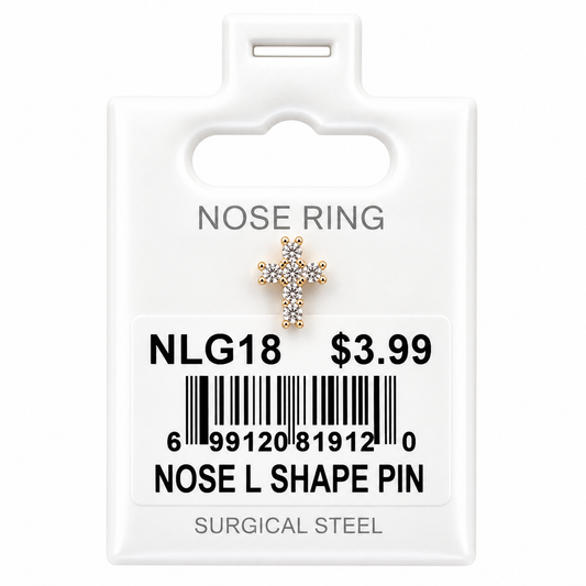 Stainless Steel Nose Ring - " L" Pin #18