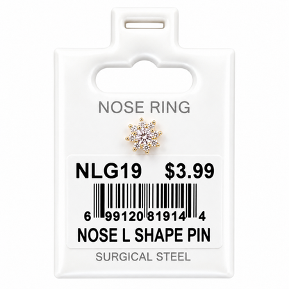 Stainless Steel Nose Ring - " L" Pin #19