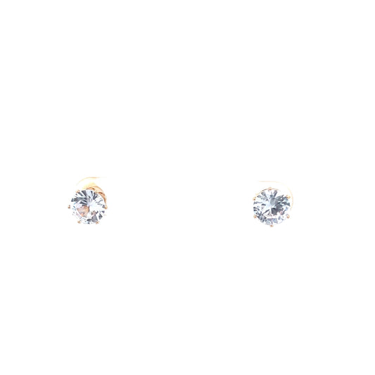 The One Cubic Zirconia Earrings Round - 7MM