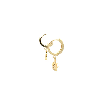 Huggie Hoops & Charm Earrings - Style 18