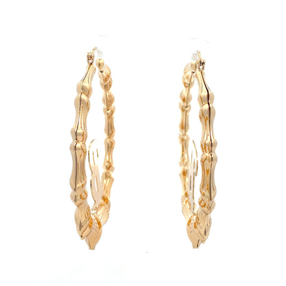 Large Bamboo Initial Earrings 70mm "B"