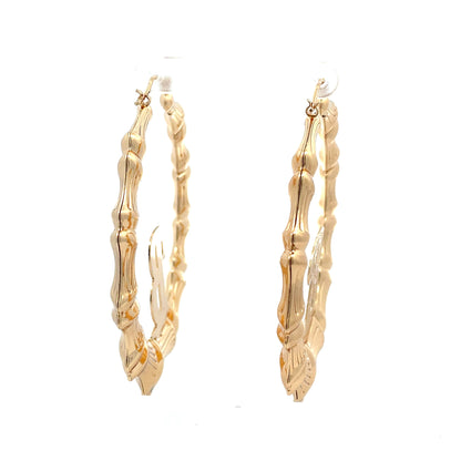 Large Bamboo Initial Earrings 70mm "B"