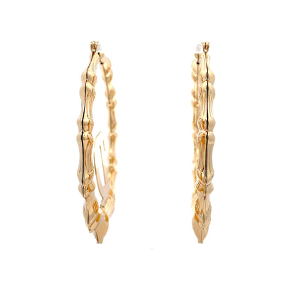 Large Bamboo Initial Earrings 70mm "D