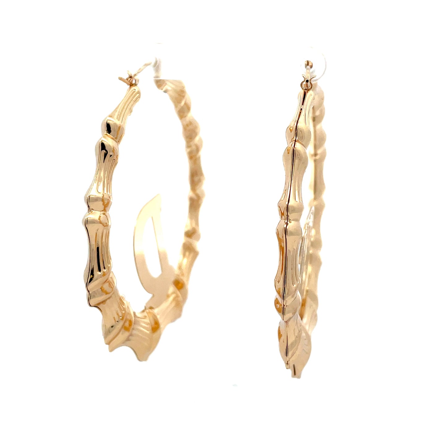 Large Bamboo Initial Earrings 70mm "D