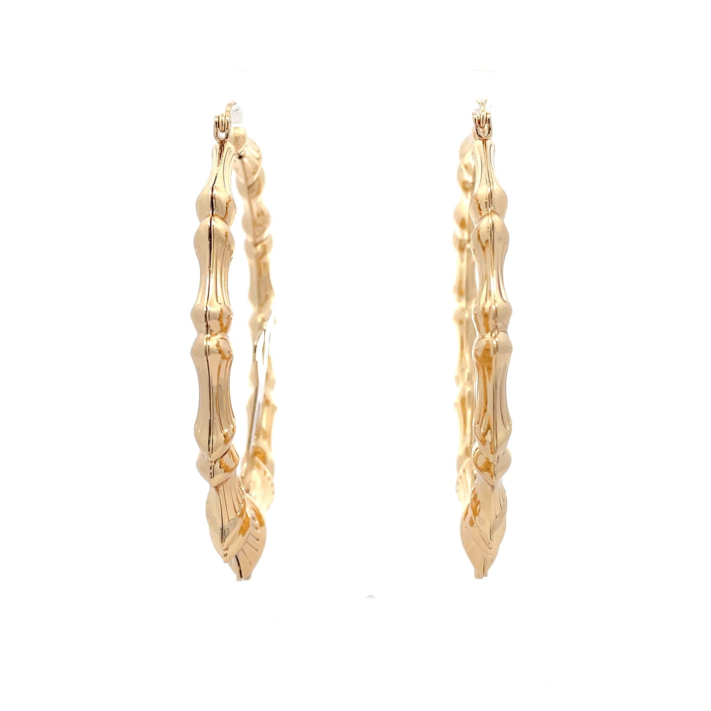 Large Bamboo Initial Earrings 70mm "K"