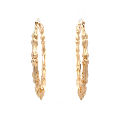 Large Bamboo Initial Earrings 70mm "L"