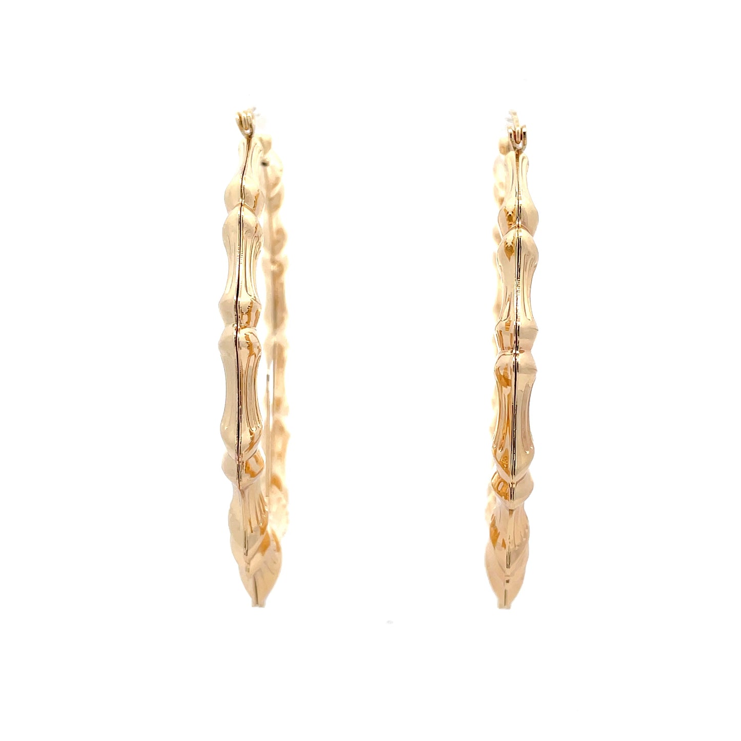 Large Bamboo Initial Earrings 70mm "M"