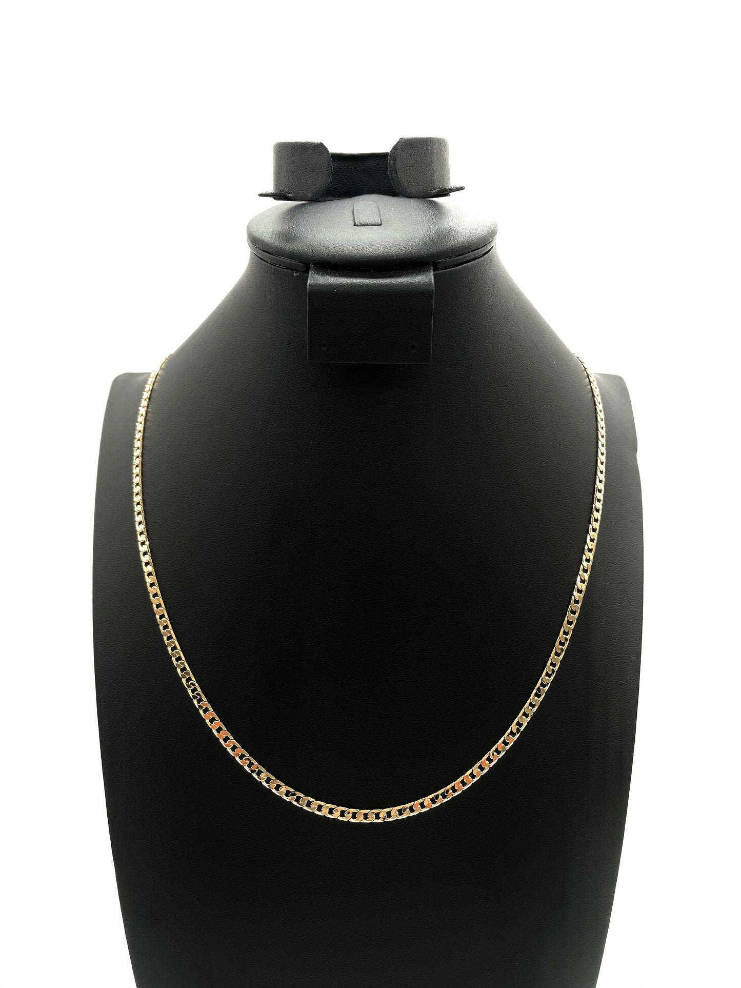 18K Chain Necklace #01 - FLAT CUBAN 24inch 4mm