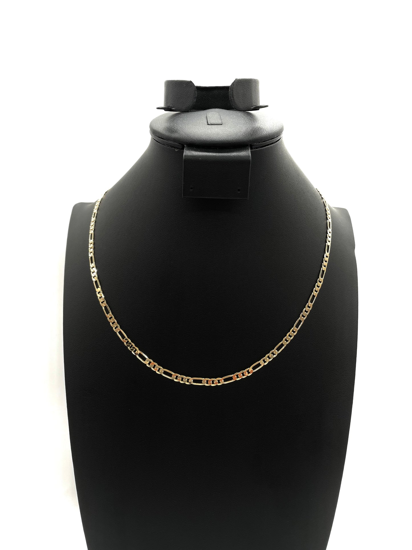 18K Chain Necklace #14 - FLAT FIGARO 20inch 4mm