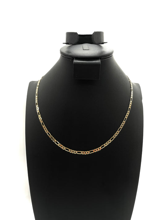 14K Chain Necklace #14 - FLAT FIGARO 20inch 4mm