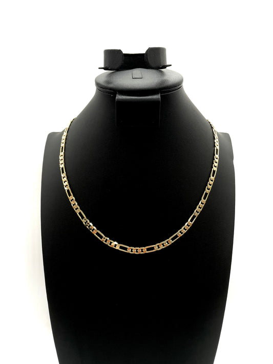 14K Chain Necklace #15 - FLAT FIGARO 20inch 6mm