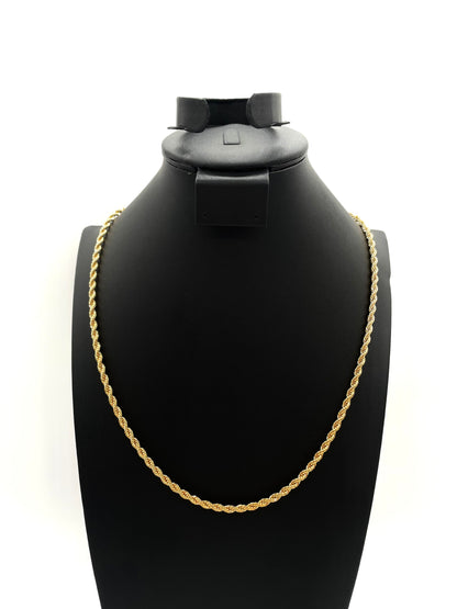 18K Chain Necklace #31 - ROPE 24inch 4mm
