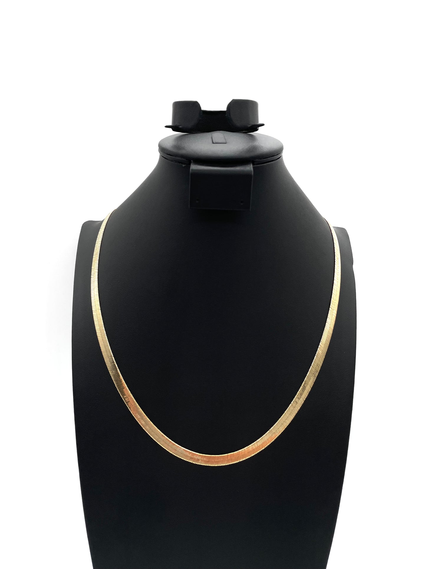 18K Chain Necklace #33 - HERRINGBONE 24inch 6mm