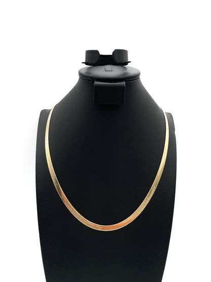 18K Chain Necklace #33 - HERRINGBONE 24inch 6mm