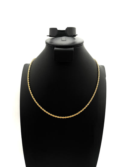 18K Chain Necklace #34 - ROPE 20inch 3mm