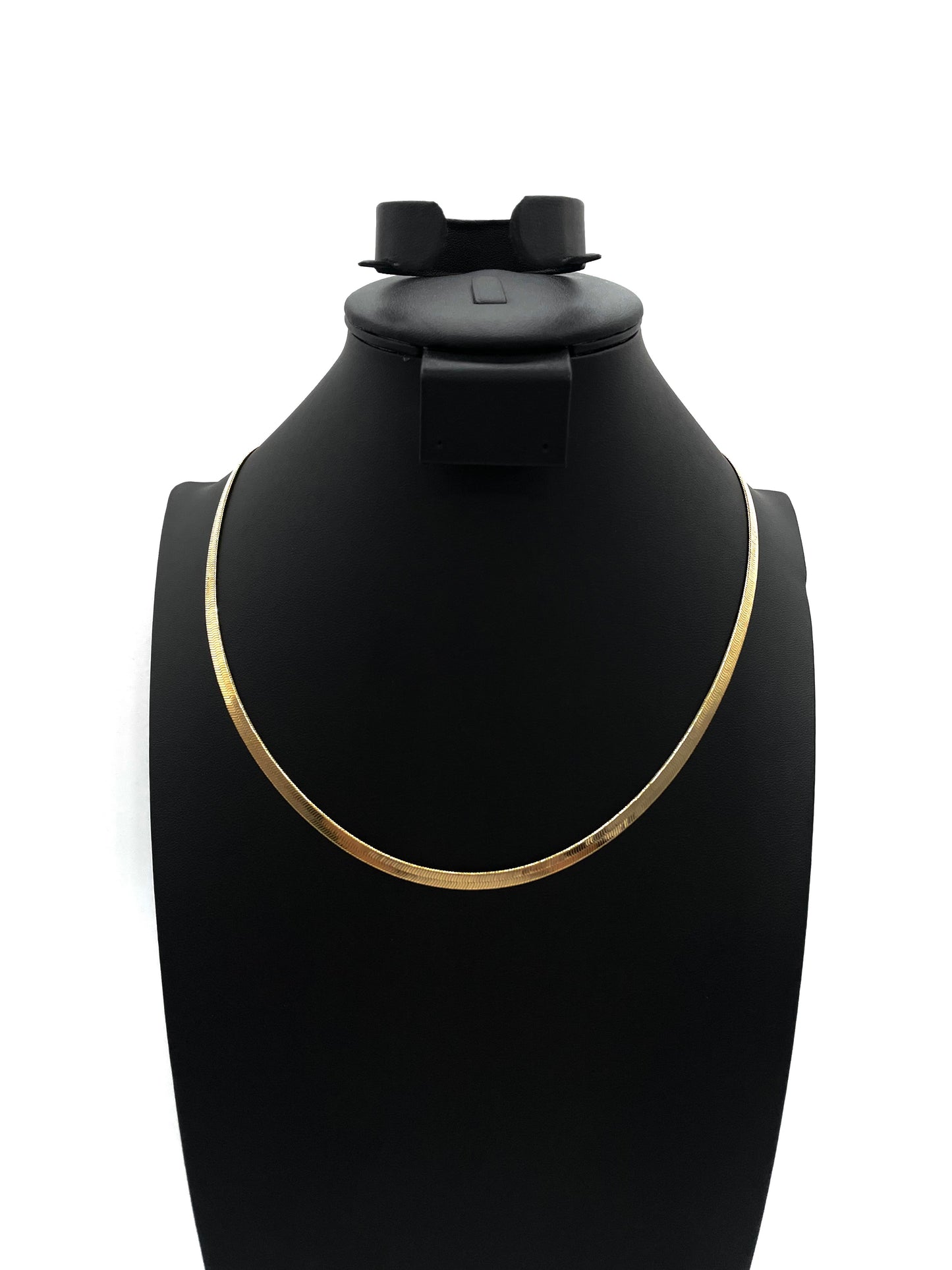 18K Chain Necklace #36 - HERRINGBONE 20inch 6mm