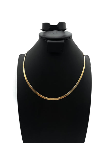 18K Chain Necklace #36 - HERRINGBONE 20inch 6mm